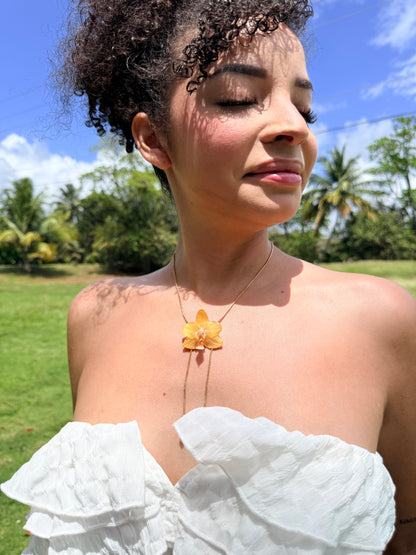 Mini Yellow Phalaenopsis necklace