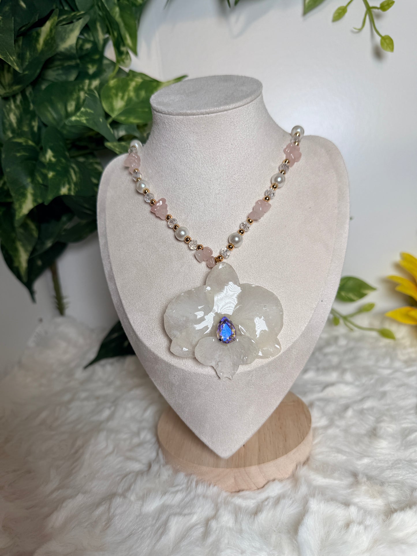 Iridescent Bloom Orchid Necklace