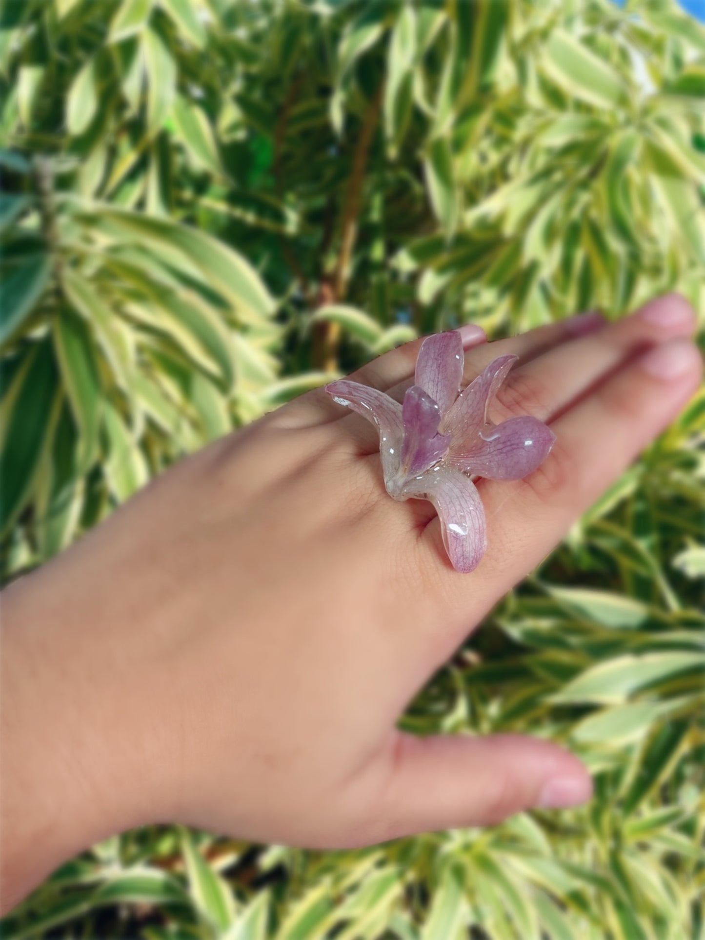 Purple Dendrobium ring