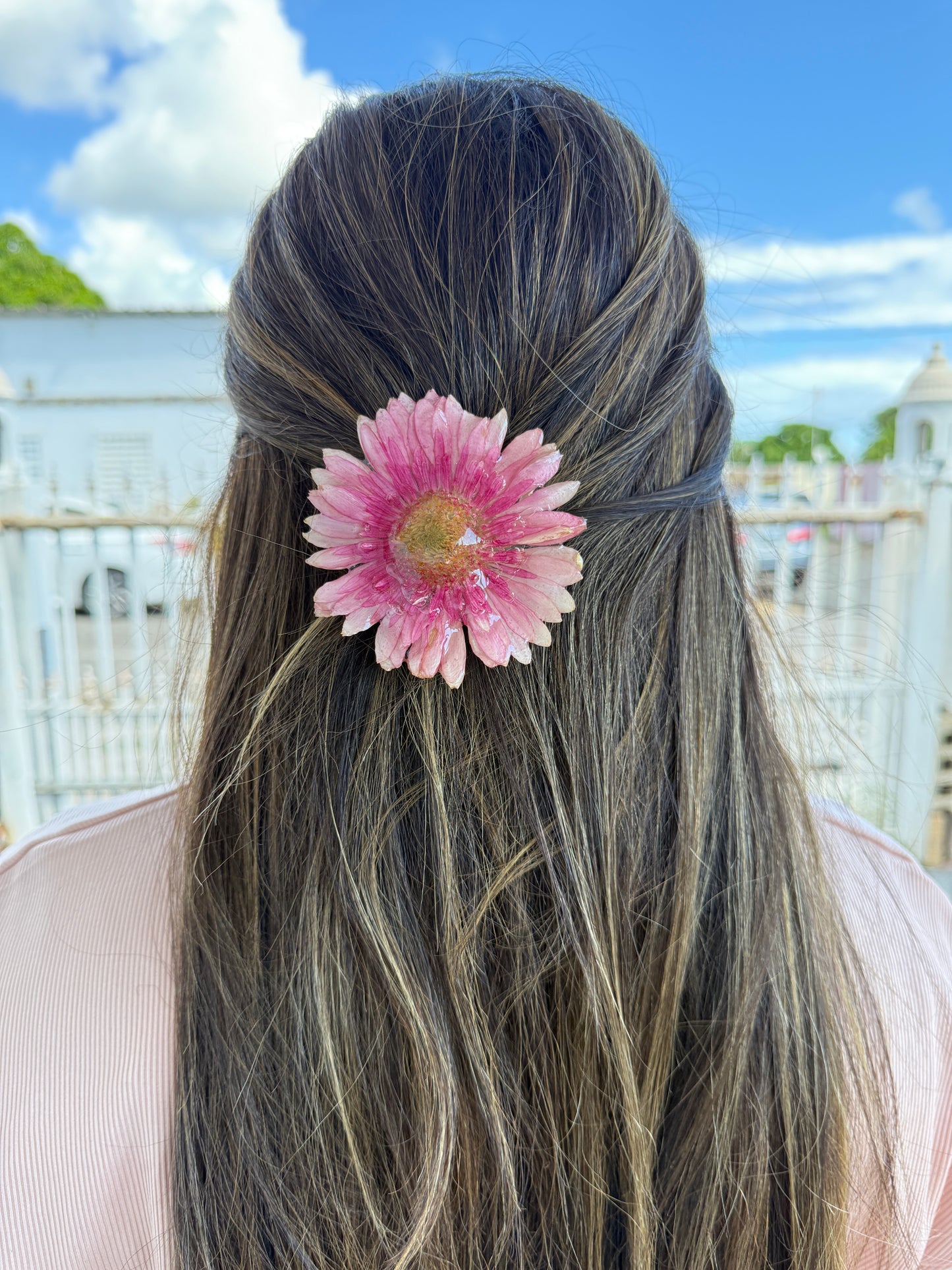 Pink Gerbera Hair clip