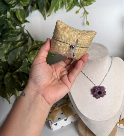 Violet Daisy Set – Necklace & Bracelet