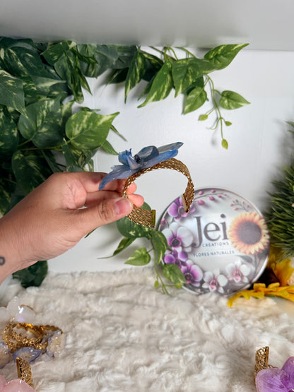 Azure Whisper Phalaenopsis Cuff Bracelet