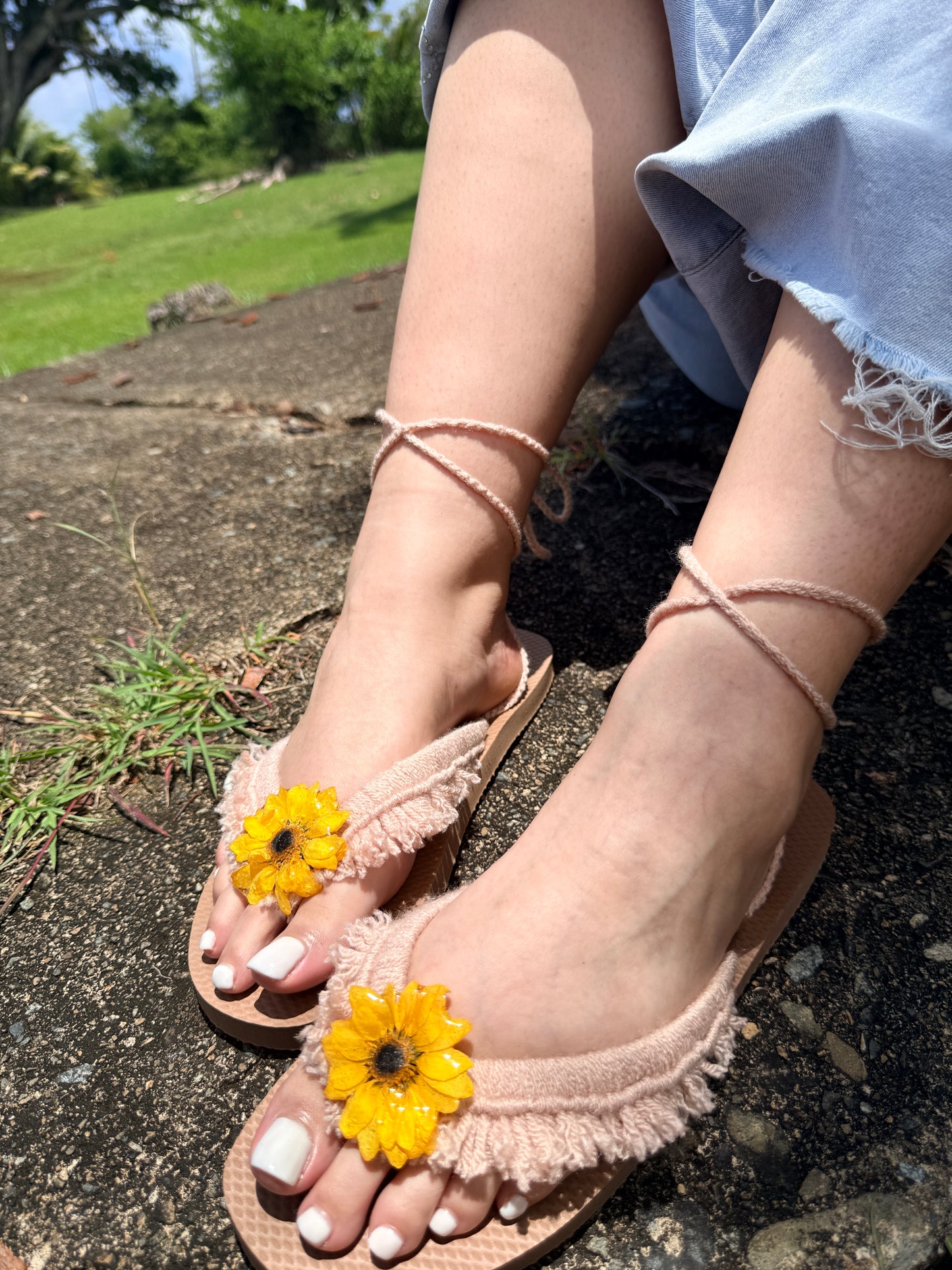 Golden Sunflower Sandals (Select your size)