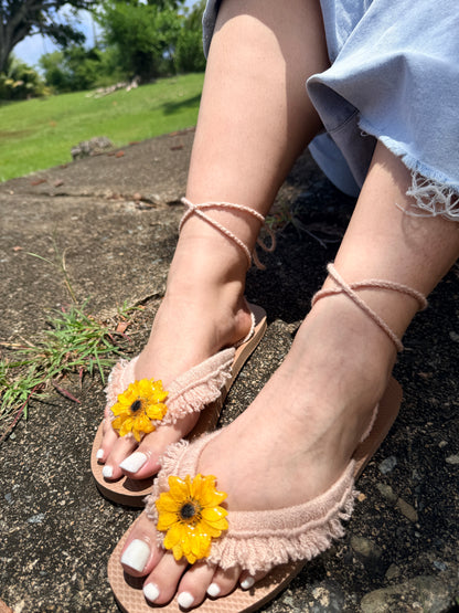 Golden Sunflower Sandals (Select your size)