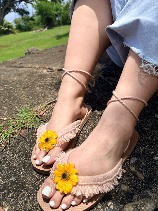 Golden Sunflower Sandals (Select your size)