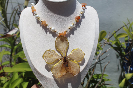 Orchid Vanda Fairy necklace