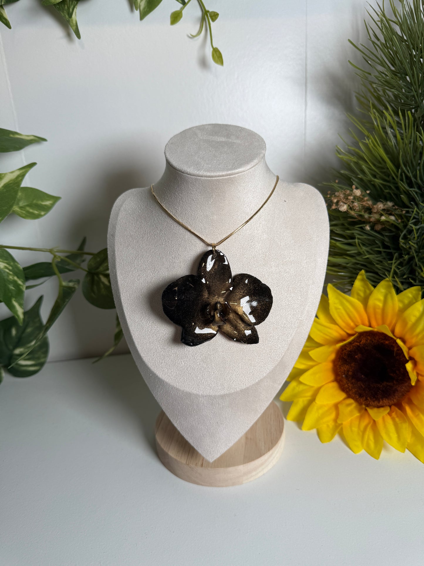 Black Phalaenopsis necklace