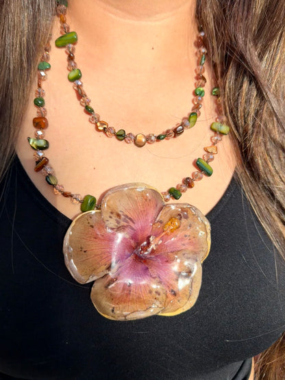 Sunset Poppy 2-in-1 Statement Necklace/hairclip