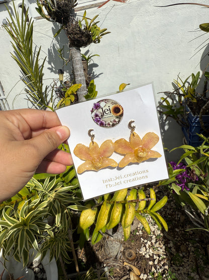 Mini Dendrobium Orchid earings