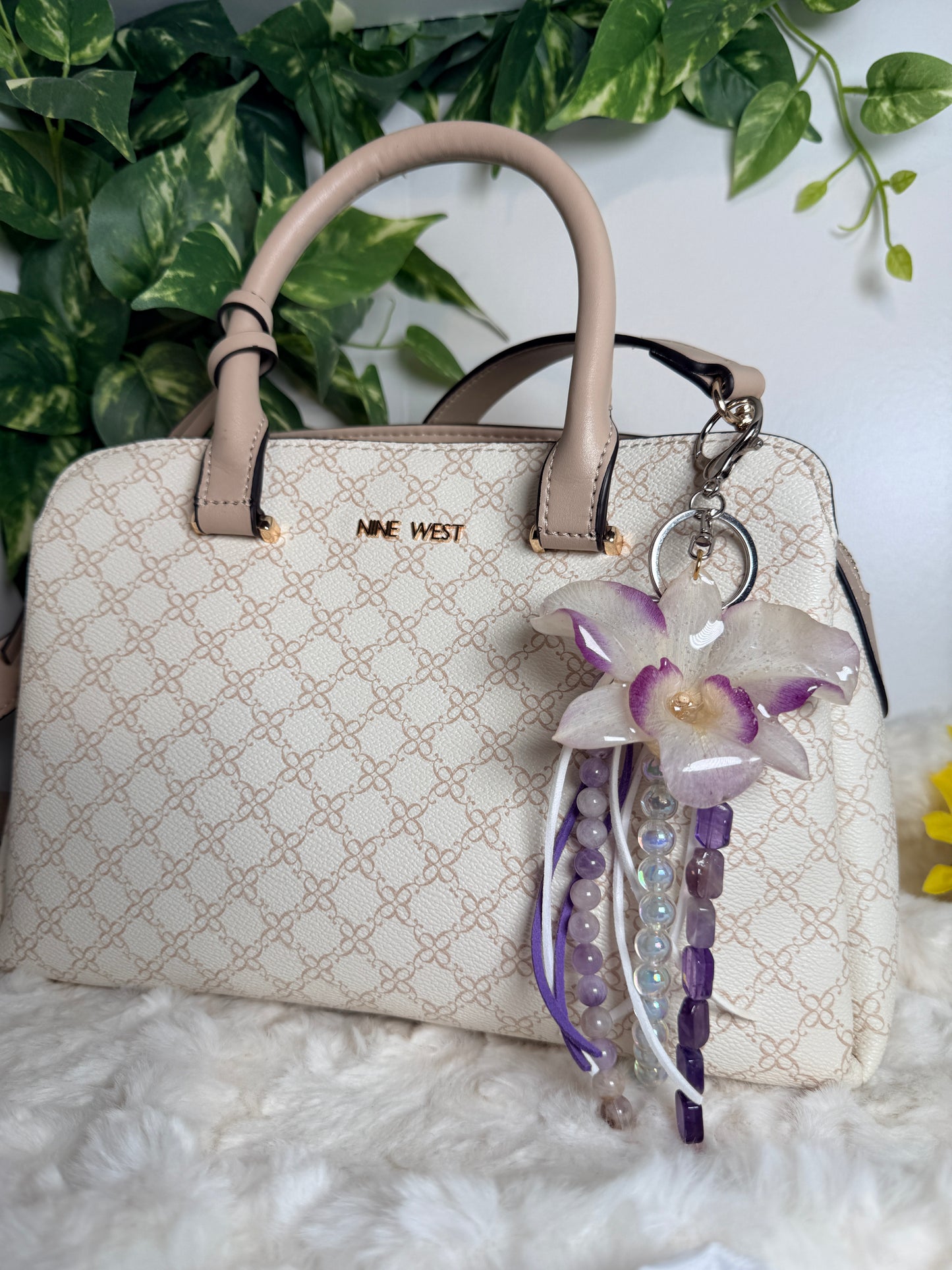 Orchid Amethyst Bag Charm