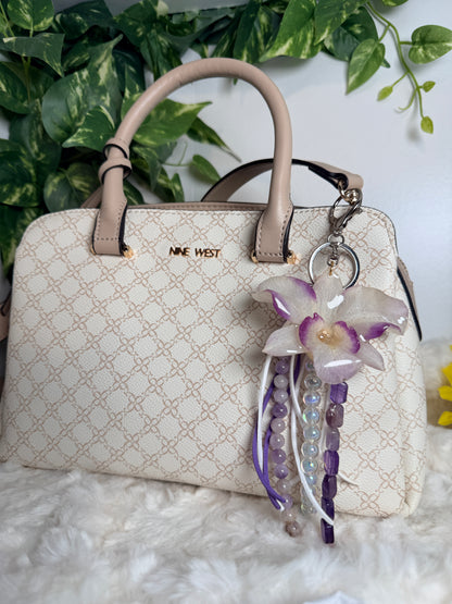 Orchid Amethyst Bag Charm