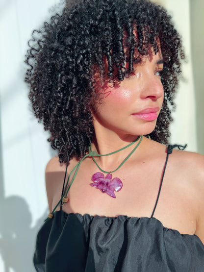 Purple Dendrobium Choker necklace