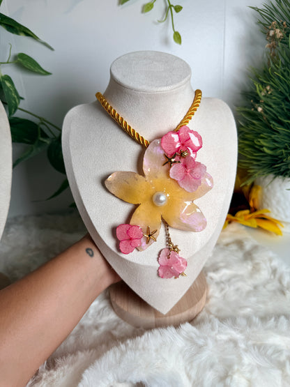 Plumeria & Hydrangea Paradise Necklace