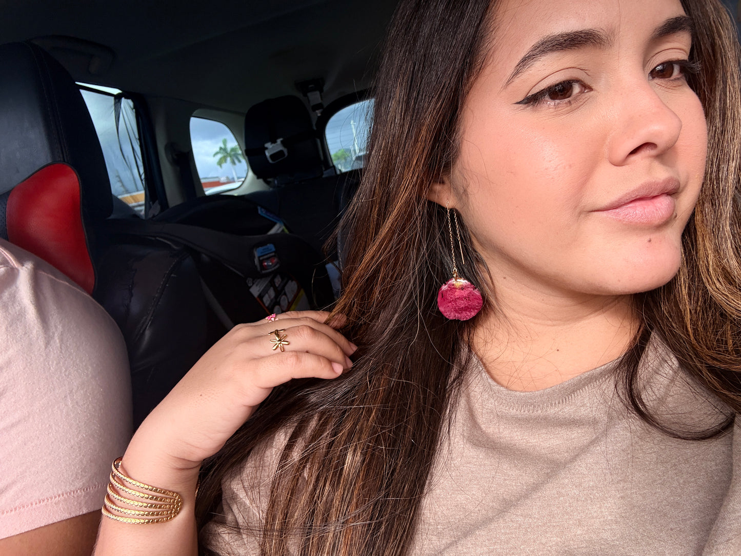 Rose petal earrings