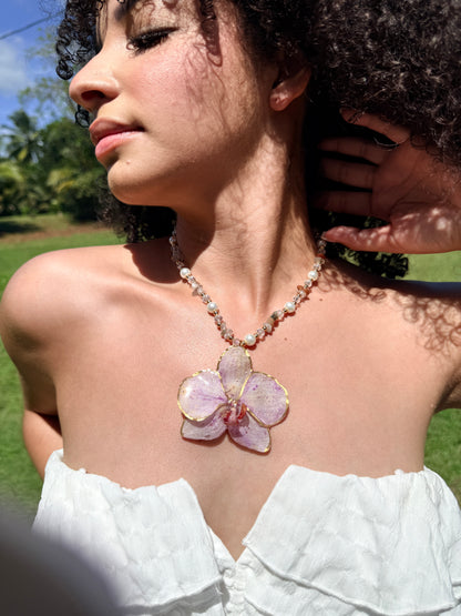 Phalaenopsis orchid necklace