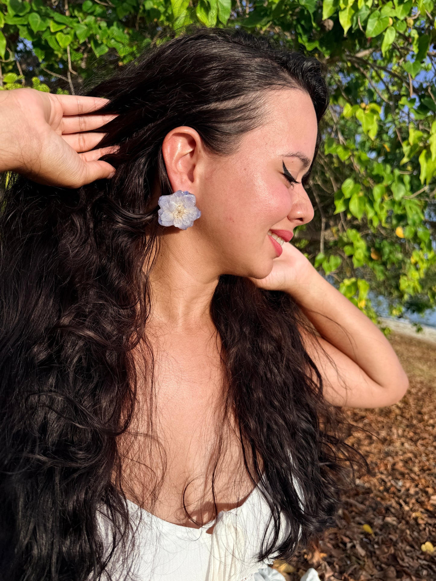 Periwinkle Delphinium Stud Earrings