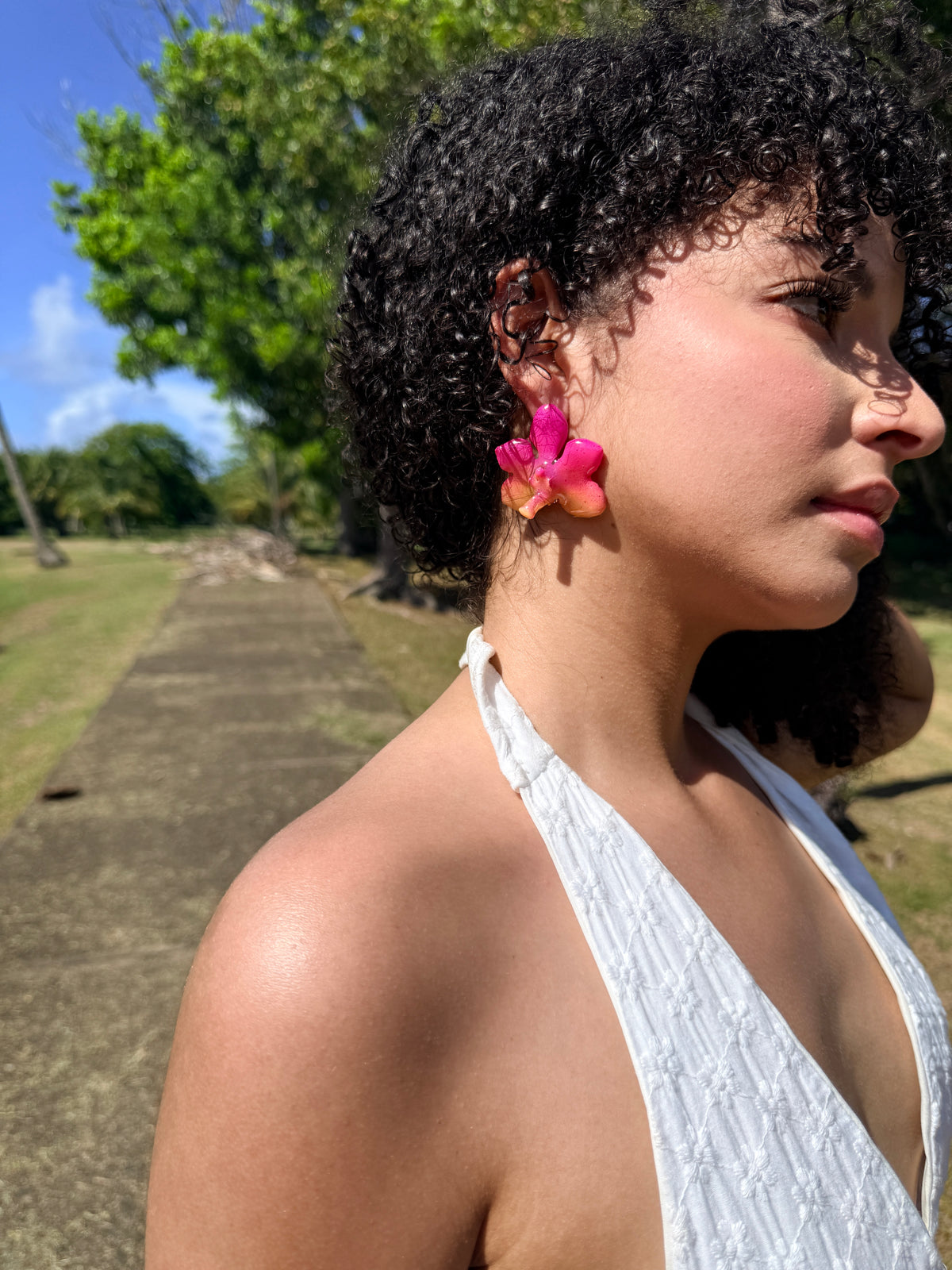 Mini Orchid Stud Earrings