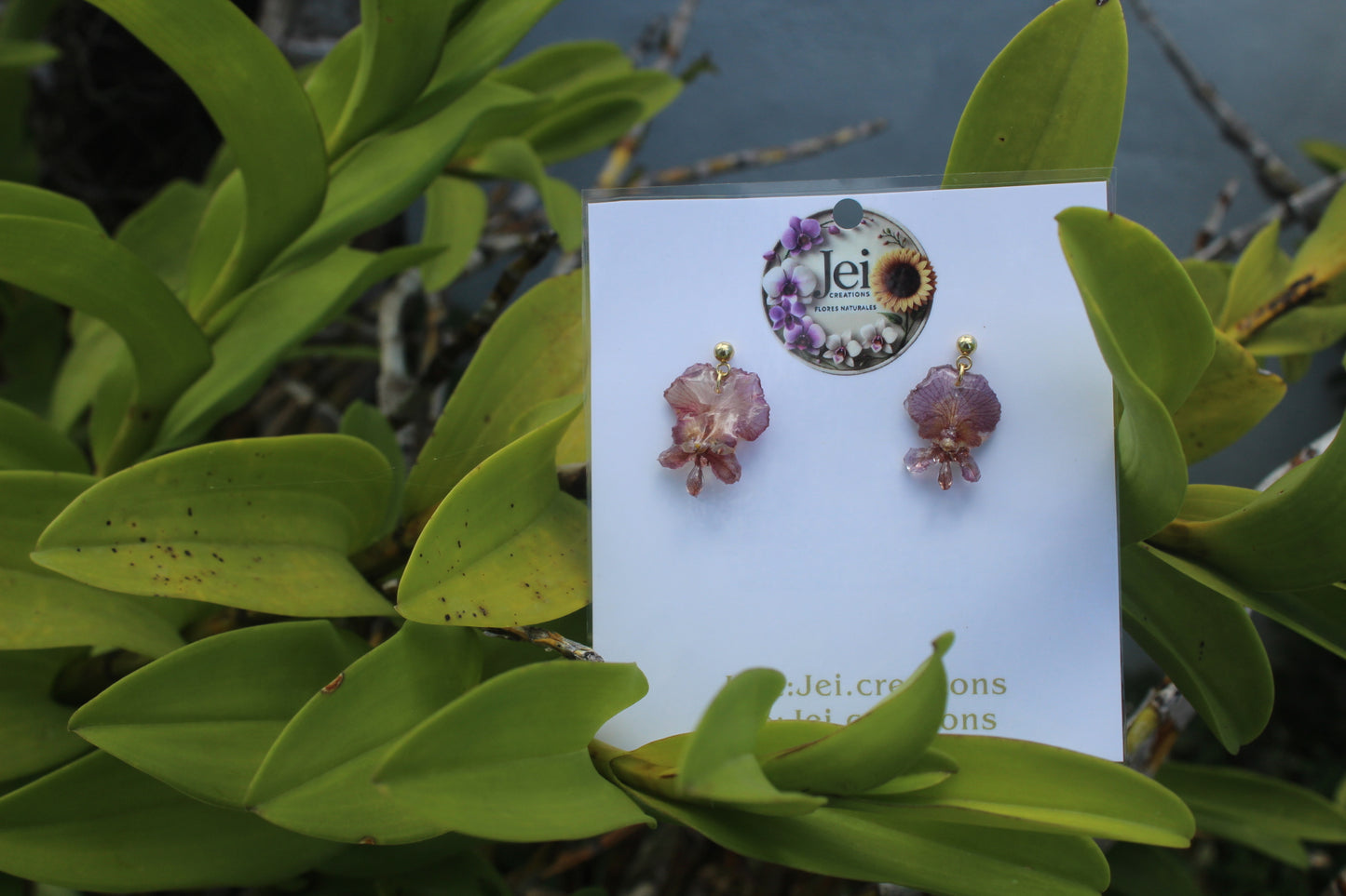 Extra mini Orchid earings