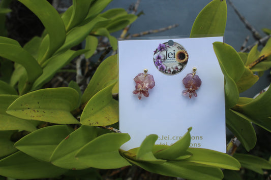 Extra mini Orchid earings