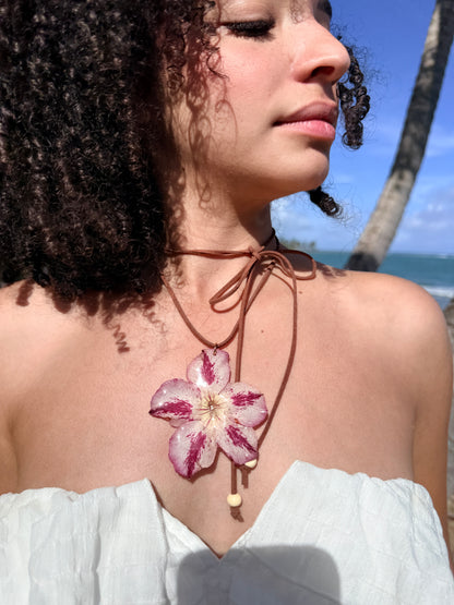 Exotic Desert Rose Leather Choker