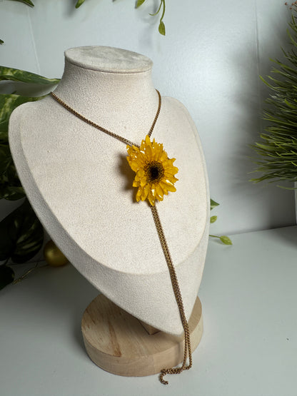 Lariat Sunflower necklace