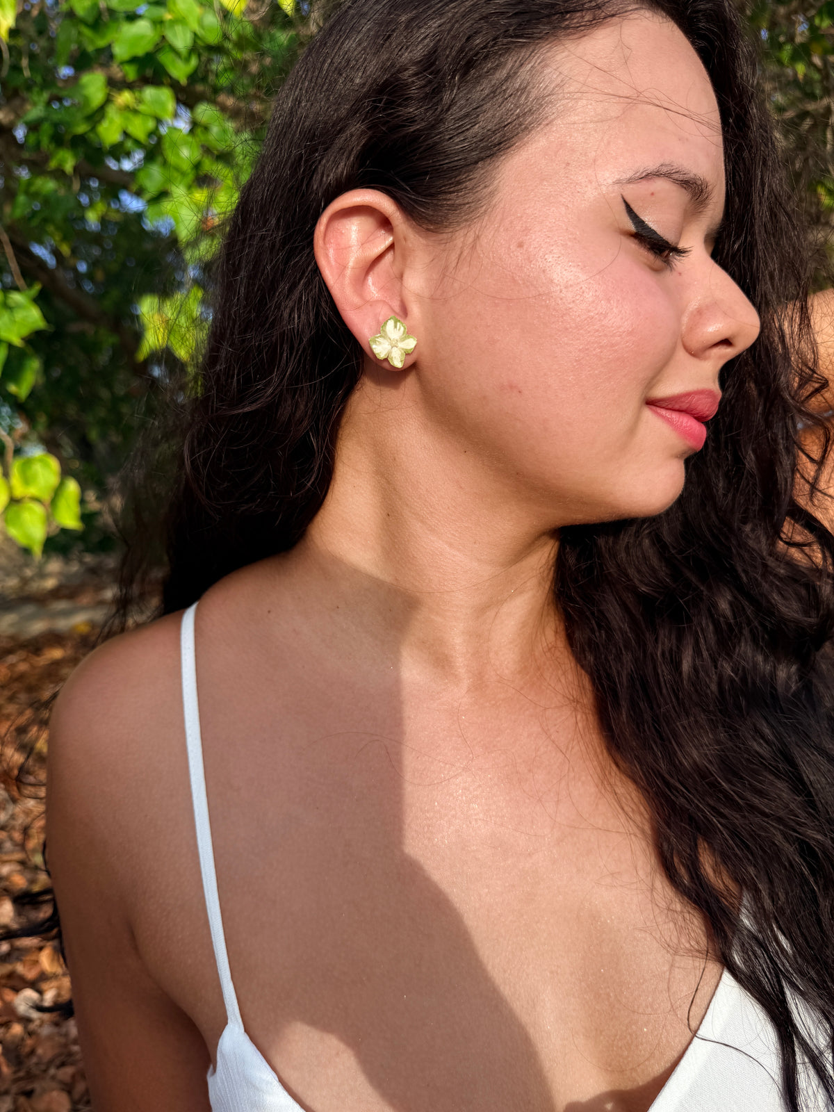 Trio of Natural Flower mini Stud Earrings