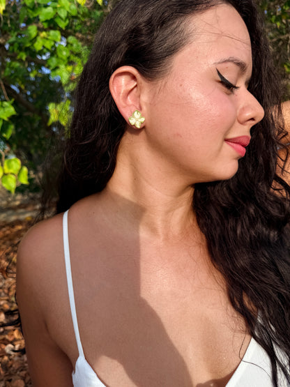 Trio of Natural Flower mini Stud Earrings