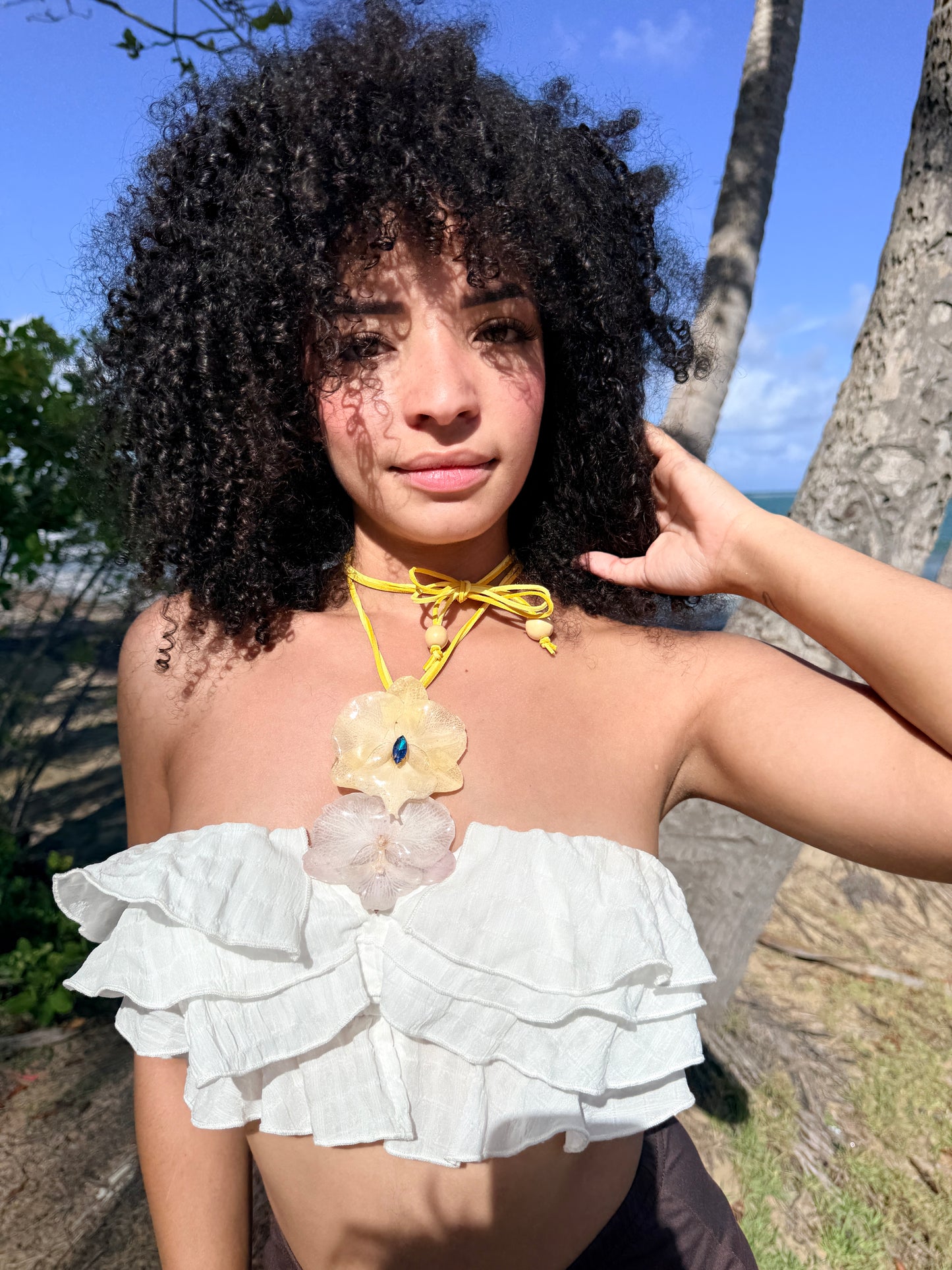 Double Orchid Adjustable Choker