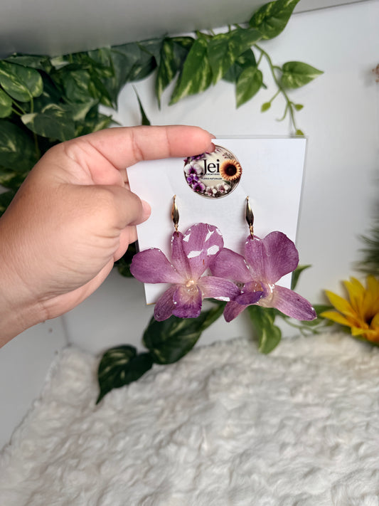 Lavender Orchid Earrings