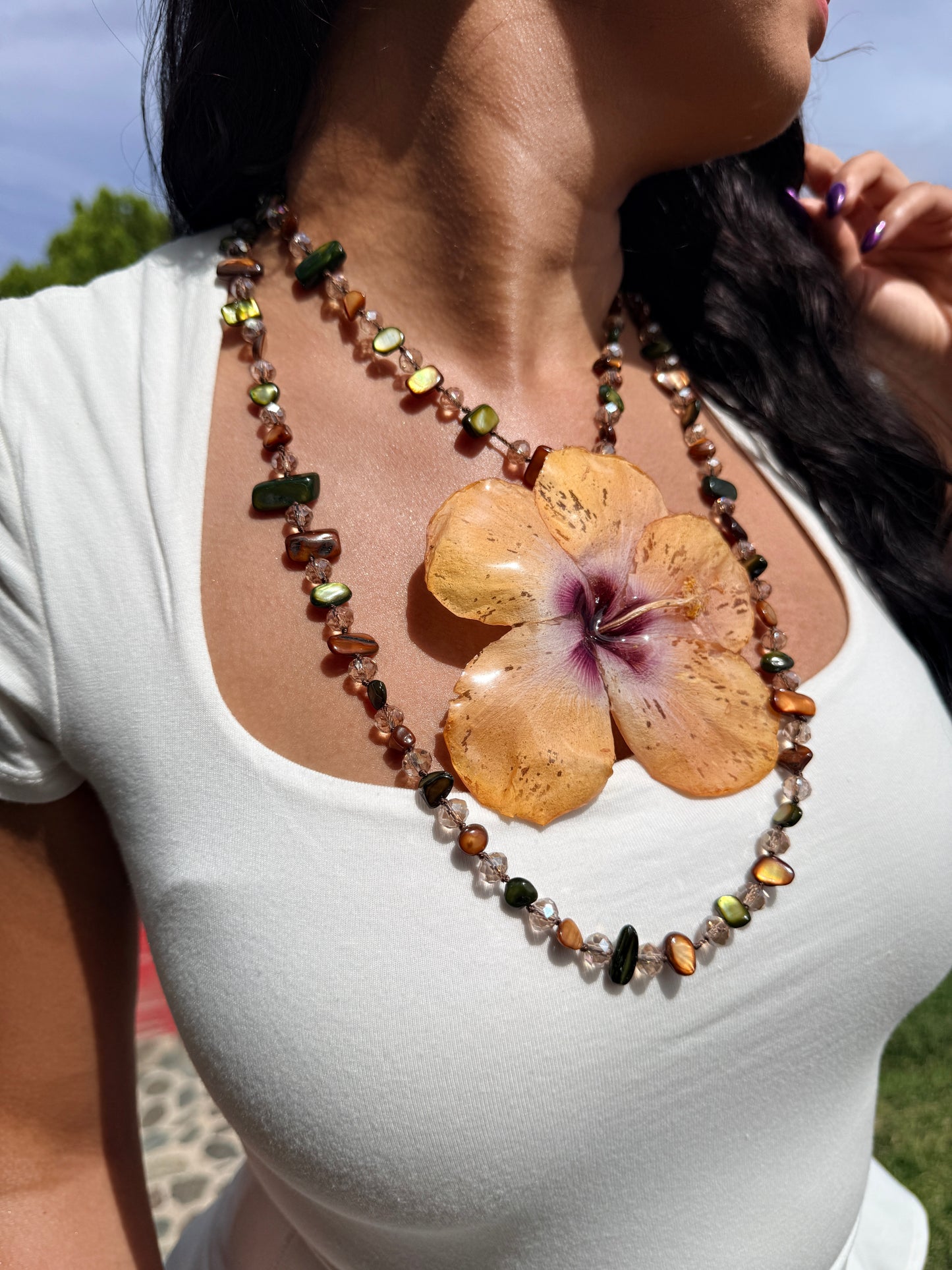 Golden Hibiscus 2-in-1 Statement Necklace