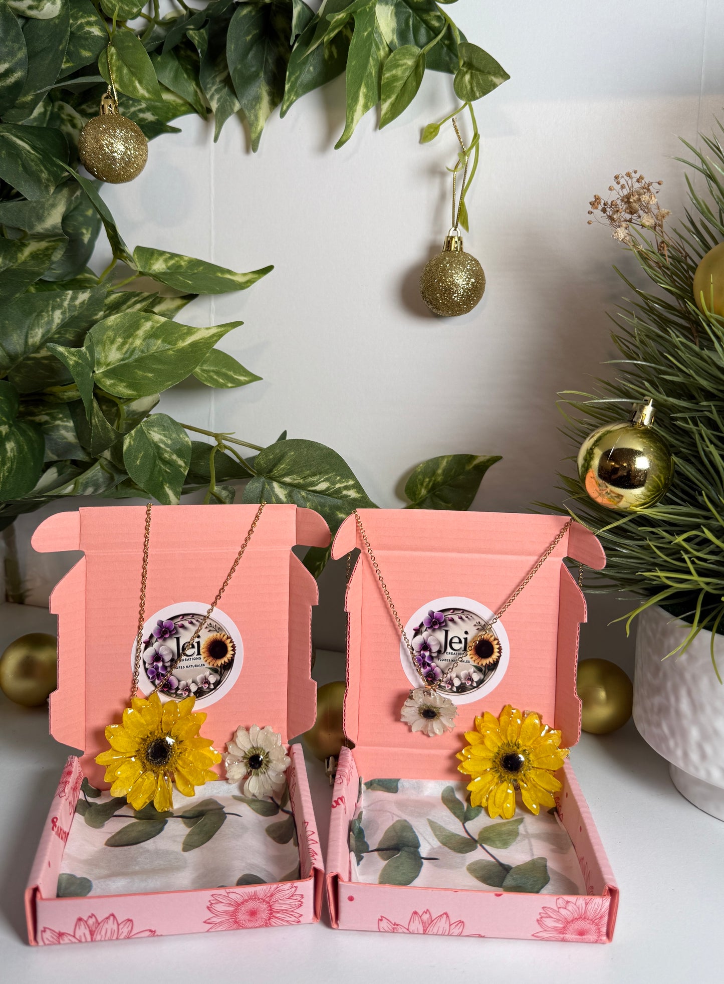 Floral Charm Duo Necklace Set