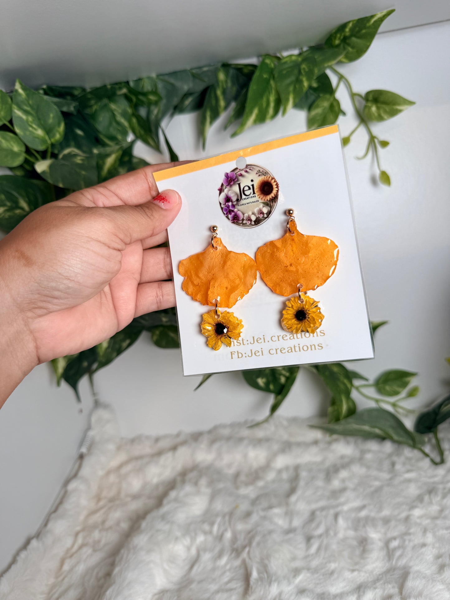 Flamboyán y mini girasoles (aretes)