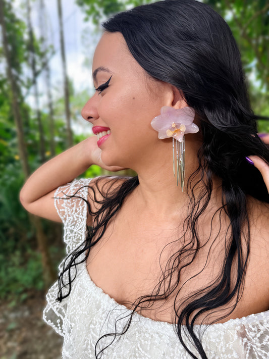 Fancy orchid earrings