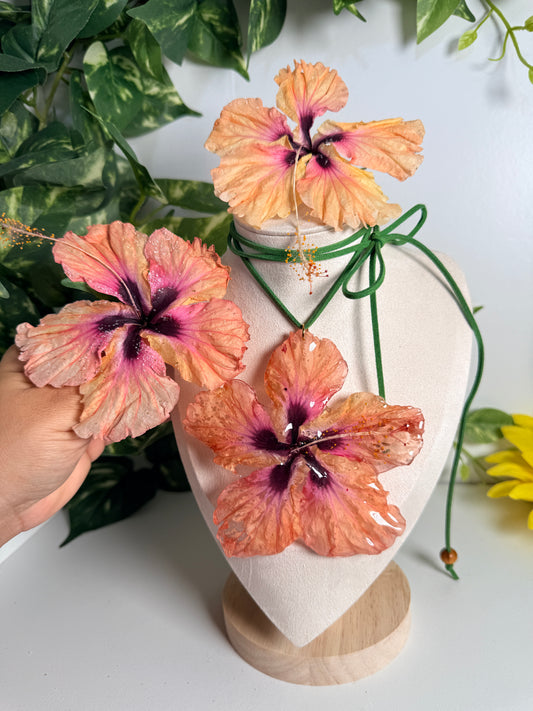 Pink amapola Choker (hibiscus)(pre-orden 13-marzo)