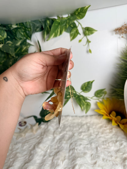 Honey Orchid Threader Earrings