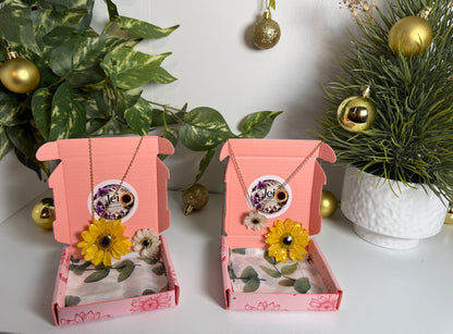 Floral Charm Duo Necklace Set