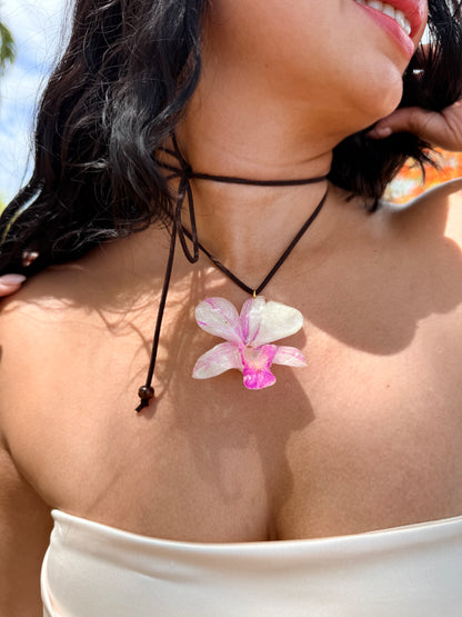 Pink Dendrobium Blush Choker