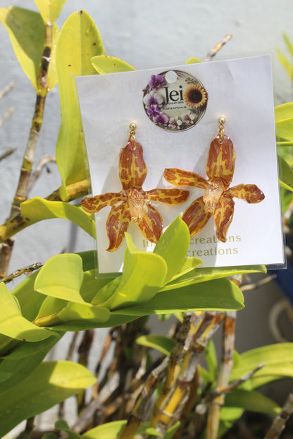Grammatophyllum Orchid earings