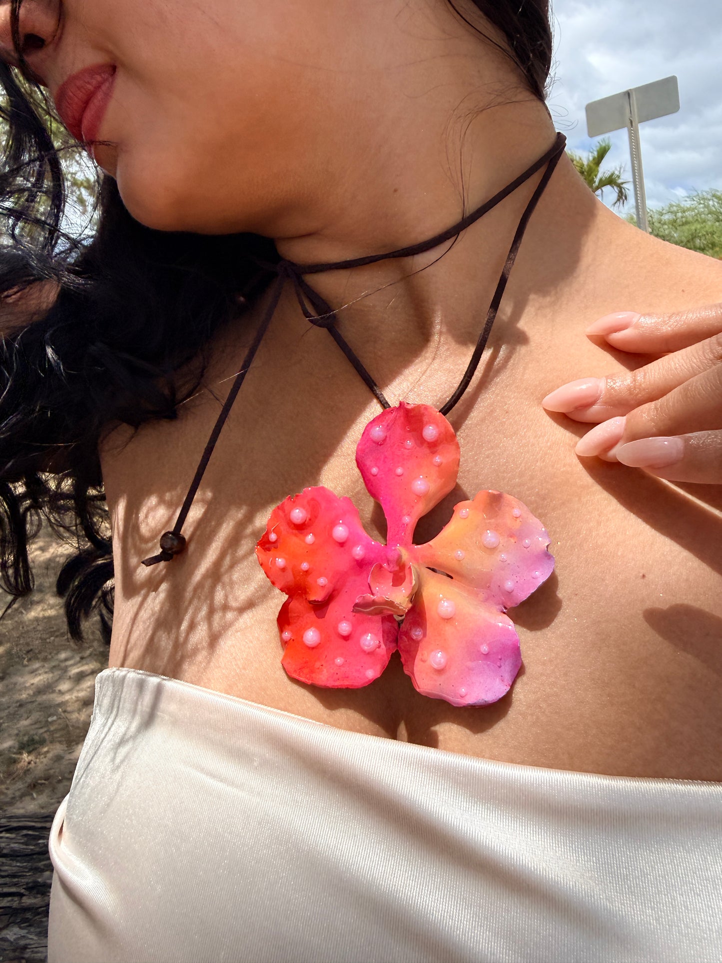 Vanda Pink Pearl Choker