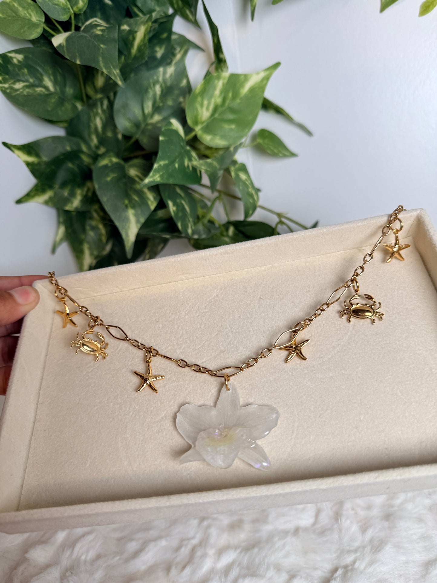 Pearl Tide Charm Necklace