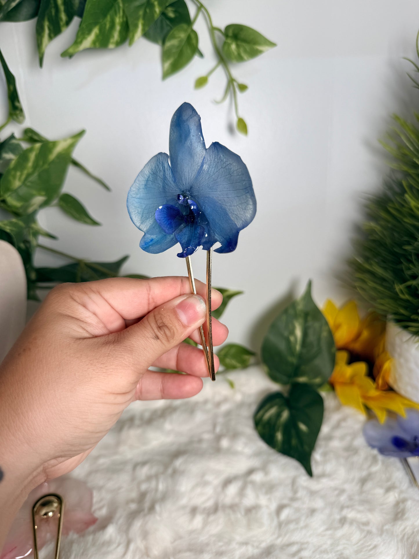 Ocean Whisper Orchid Hair Fork
