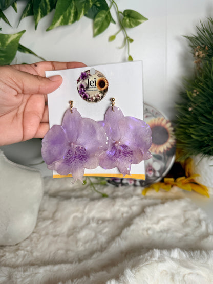 Lavender Phalaenopsis Statement Earrings
