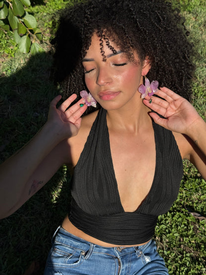 Dendrobium Orchid earings