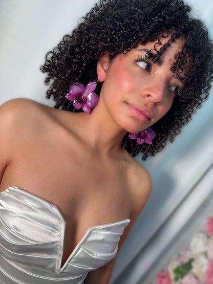 Big Dendrobium Orchid earings