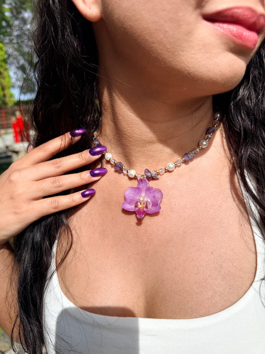 Amethyst Orchid Glow Necklace