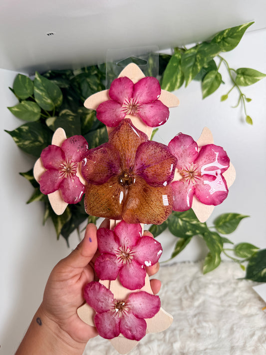Desert Orchid Cross Decor