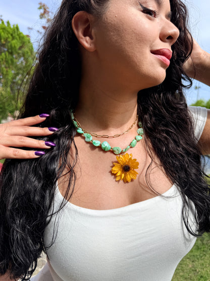 Sunflower Tide Charm Necklace