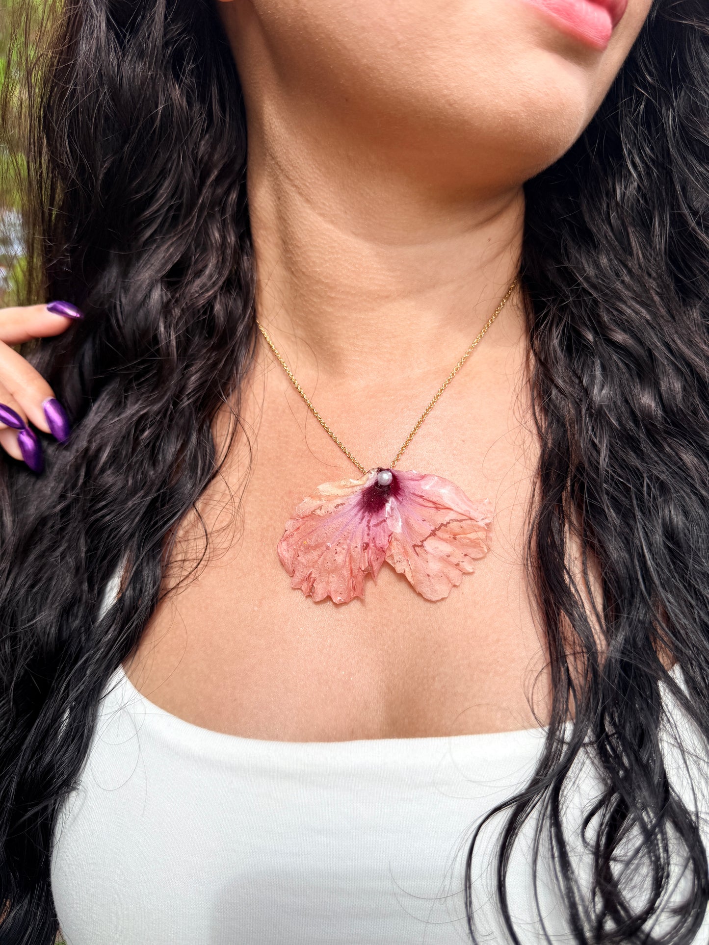 Ocean Bloom Whale Tail Necklace
