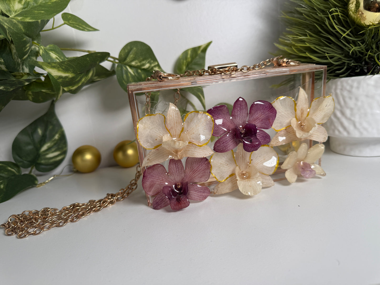 Acrylic Floral Handbag