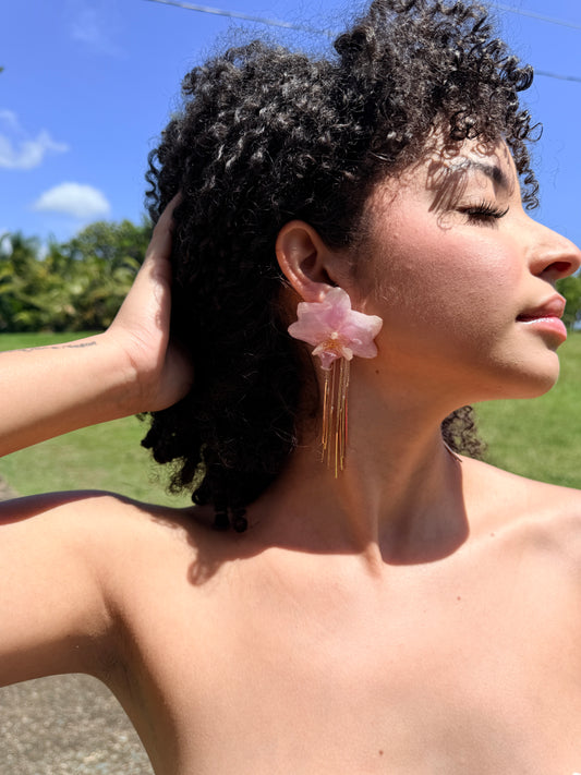 Fancy orchid earrings